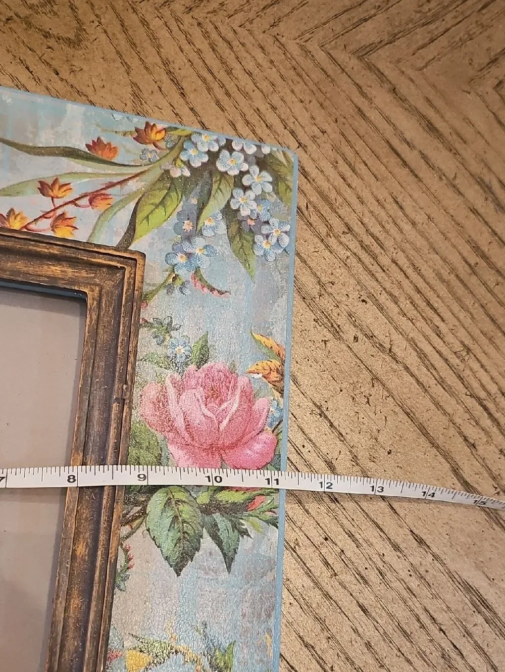 Floral Blue Vintage 5x7 Photo Frame